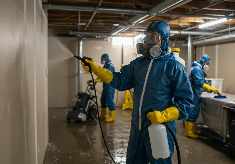 Basement Sanitization and Antimicrobial Treatment process in Tenafly, NJ